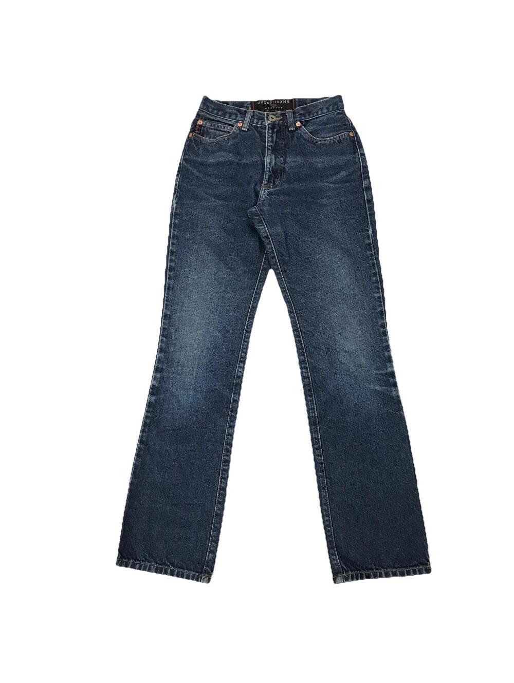 Vintage Guess Jeans 060 Bootleg Size 24 Blue Denim Straight Leg Made In USA 90s